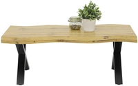 Couchtisch Lewis 110x60 cm - Wildeiche Nachbildung - X-Gestell Metall braun/schwarz