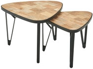 Couchtisch 2er Set Mango massiv/Schwarz