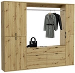 Garderobenkombination PROJEKT X 3-teilig braun, 212x193x34 cm