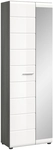 Garderobenschrank Salsa, Glas/Holznachbildung, 60 x 37 x 192 cm Wei&szlig; Hochglanz