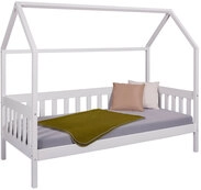 Bett Funky Kiefer massiv 207 x 97 x 166 cm lackiert Wei&szlig;