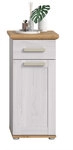 Bad Midischrank Verona 187 x 125 x 34 cm melaminbeschichtet Wei&szlig;/Silberfarbig/Sibiu
