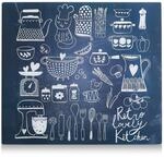 Zeller 26309 Herdblende-/Abdeckplatte Lovely Kitchen, Glas, ca. 56 x 50 cm