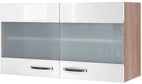 Oberschrank Valero Wei&szlig; Hochglanz/Sonoma Eiche NB 100x54,8x32cm