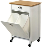 KESPER K&uuml;chenwagen mit M&uuml;lleimer Sonoma Eiche 37 x 50 x 79 cm