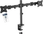 DIGITUS Monitorhalterung - Tischklemme - 2 Monitore - Bis 27 Zoll - Bis 2x 8 kg -