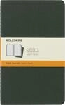 Moleskine Cahier Journal, Set 3 Notebooks with Ruled Pages, Cardboard Cover with