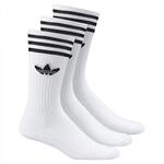 adidas Unisex Crew, 3 Paar Socken, Wei&szlig; (White/Black), 43-46 EU