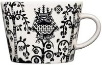 Iittala Taika Kaffeetasse aus Porzellan in der Farbe Schwarz mit Muster 0,2L,...
