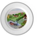 Villeroy und Boch Design Naif Brotteller "Feldarbeit", 17 cm, Premium Porzellan,