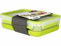 Emsa 518098 Clip & Go Lunchbox | 1,2 L | Mit 3 Einsätzen und Teller | To Go | 100 %
