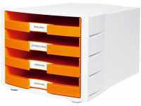 HAN Schubladenbox IMPULS in Orange/Weiß / Stapelbare Sortierablage mit 4...