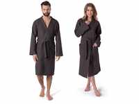 Möve Homewear Kimono Waffelpiquée in Gr. S aus 100 % Baumwolle, graphite