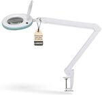 Lumeno LED Lupenleuchte 7218GN Lupenlampe mit 127 mm Echtglaslinse,