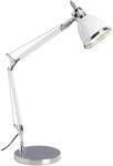 Brilliant Lampe Octavia Tischleuchte chrom/wei&szlig; | 1x A60, E27, geeignet f&uuml;r