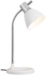 Brilliant Lampe Jan Tischleuchte silber/wei&szlig; | 1x A60, E27, 40W, geeignet f&uuml;r