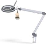 Lumeno 8213GR LED Lupenleuchte, 3 Dioptrien, dimmbar mit Tischklemme |...