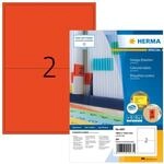 HERMA 4567 Farbige Etiketten rot, 100 Blatt, 199,6 x 143,5 mm, 2 pro A4 Bogen, 200