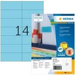 HERMA 4558 Farbige Etiketten blau, 100 Blatt, 105 x 42,3 mm, 14 pro A4 Bogen, 1400