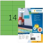 HERMA 4559 Farbige Etiketten gr&uuml;n, 100 Blatt, 105 x 42,3 mm, 14 pro A4 Bogen, 1400
