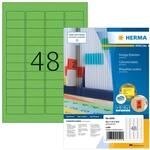 HERMA 4549 Farbige Etiketten gr&uuml;n, 100 Blatt, 45,7 x 21,2 mm, 48 pro A4 Bogen, 4800