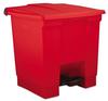 Rubbermaid Commercial Products 16 1/4x15 3/4x17 1/8 inch 8gal Step On Container - Red