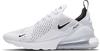 Nike Herren Air Max 270 Sneaker, White Black White, 44 EU