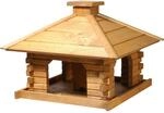 dobar&reg; 45300e Vogelfutterhaus Blockhaus Quadratisch - Vogelhaus aus Massivholz - XL
