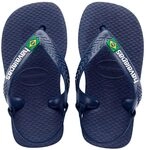 Havaianas Baby Brasil Logo II Unisex Kinder FlipFlop Navy Blue/Citrus Yellow 17...
