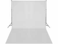 vidaXL Foto Hintergrund 100% Baumwolle 5x3 m Weiß Fotostudio Hintergrundstoff