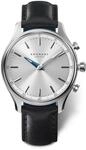 KRONABY Damen Hybrid Uhr Leder Schwarz - Analoge Smartwatch - Saphirglas -