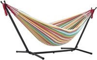 Vivere Doppel Baumwolle H&auml;ngematte mit H&auml;ngemattengestell 250 cm, Salsa
