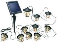 Esotec Solar Lichterkette Asia Style, 10 LED Laternen, 6 Meter, warmwei&szlig;, Akku,