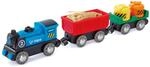 Hape Eisenbahn G&uuml;terzug - aus Holz, mit Batterieantrieb, Zubeh&ouml;r f&uuml;r Eisenbahnwelt