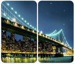 WENKO Herdabdeckplatte Universal Brooklyn Bridge, 2er Set Herdabdeckung f&uuml;r alle