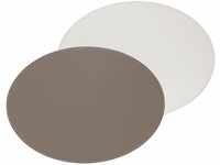 FreeForm DUO oval, taupe/weiß, Kunstleder, Maße: 45 x 34 cm Platzset, One Size