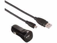 Hama USB KFZ Ladegerät mit Micro USB Kabel für mp3/Smartphone/Tablet, 2,4 A,