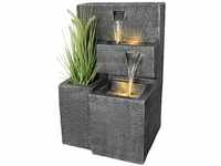 Arnusa Springbrunnen Grada Bepflanzbar mit LED Beleuchtung, Wasserfall...