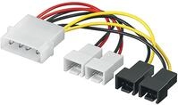 Goobay 93632 L&uuml;fter Spannung Adapterkabel (4-polig auf 2x 3-polig 12V und 2x 3-polig