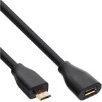 InLine 32715P Micro-USB Verl&auml;ngerung, USB 2.0 Micro-B Stecker auf Buchse, schwarz,