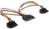Delock Kabel Power SATA 15 Pin > 2 x SATA HDD mit Metallclipâ€ gewinkelt