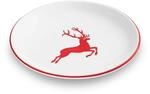GMUNDNER KERAMIK Dessertteller, Durchmesser: 20 cm, Rubinroter Hirsch, handgemachte