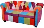 vidaXL Chesterfield Sofa 2-Sitzer Loungesofa Couch Stoffsofa Polstersofa Design
