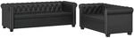 vidaXL Chesterfield-Sofas 2-Sitzer und 3-Sitzer Kunstleder Schwarz