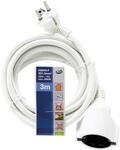 REV Verl&auml;ngerungskabel - Verl&auml;ngerung 3m mit Winkelstecker, 3680W, wei&szlig;