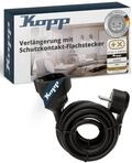 Kopp Verl&auml;ngerungskabel 2m - Schwarz - Stromkabel-Verl&auml;ngerung mit erh&ouml;htem
