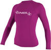 O'Neill Wetsuits Damen Basic Skins Long Sleeve Rash Guard Vest, Pink, S