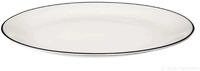ASA 1903113 Ligne Noire Teller flach, Porzellan, Wei&szlig;, 26.5 x 26.5 x 2 cm