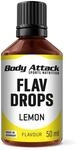 Body Attack Flav Drops&reg;, 50 ml, Lemon, Aromatropfen f&uuml;r Lebensmittel,...