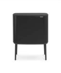 Brabantia 316203 Bo Touch Bin, 11 + 23 L Abfalleimer, Edelstahl, Schwarz, 54 x 31.5 x